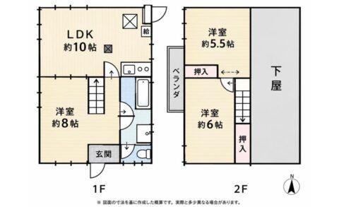 滋賀県高島市安曇川町下小川の間取り図