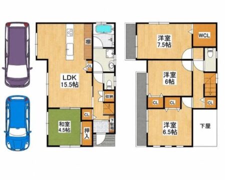 京都府亀岡市曽我部町南条向山の間取り図